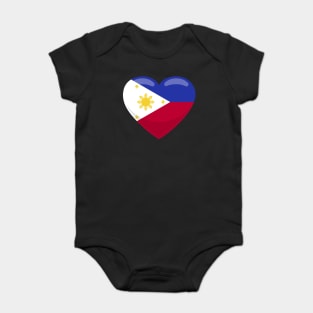 Phillippines Flag Heart Baby Bodysuit